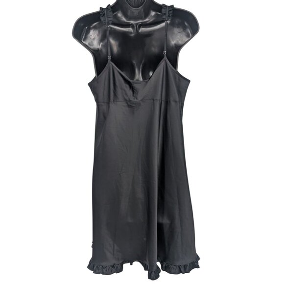 Vintage Morgan Taylor Intimates Slip Dress Size L Coquette Y2K Goth Milkmaid 90s - Picture 2 of 9